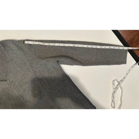 J. Jill Women’s Gray Textured Knit V-Neck Sweater Tunic Size M Cotton Blend - Picture 4 of 9